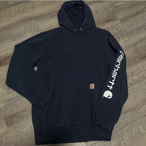 Carhartt Men's Dark Blue Hoodie with Logo